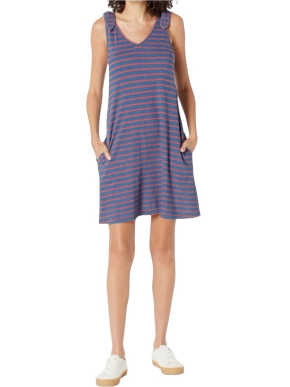 Faherty Florence 100% cotton striped Indigo dyed sleeveless dress size XL